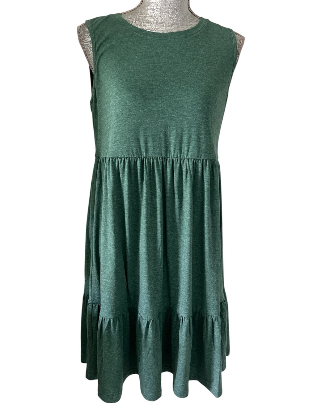 NWT Berydress Women's Casual Boho Beach Summer Mini Dress, Green Size Large